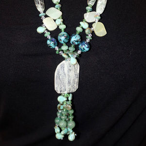 Heavy Stone and Beaded Neckace